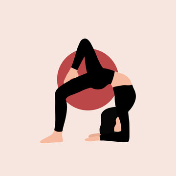 Yoga pose isolated on light background - Woman doing yoga