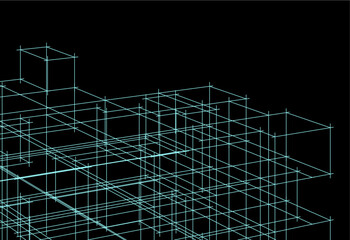 Modern architecture digital 3d illustration 