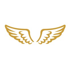 gold wings symbol vector design