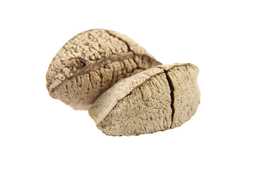 Fototapeta premium Brazil nuts or Bertholletia excelsa seeds isolated on white