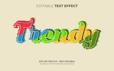 Trendy text effect cartoon with scribble style. Editable text effect.