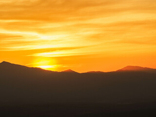 Fototapeta na wymiar Beautiful sunrise light of mountain view