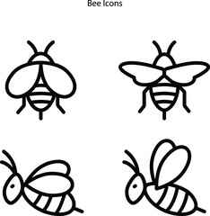 bee icons isolated on white background. bee icons thin line outline linear bee symbol for logo, web, app, UI. bee icon simple sign.