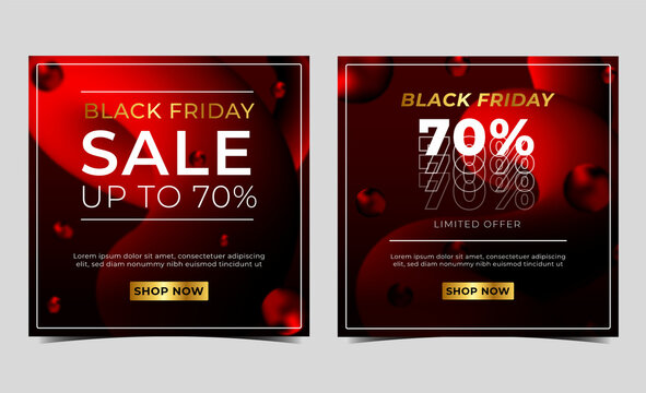 Black friday sale with gradient fluid background perfect for social media post as well as poster and banner