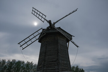 wooden retro windmill