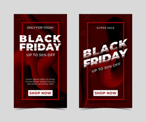 Black friday sale with gradient fluid background perfect for social media stories as well as posters and banners