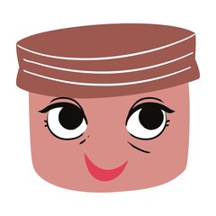 Isolated happy grandmother avatar on a white background. Cute Face Cartoon