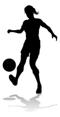 Female Soccer Football Player Woman Silhouette