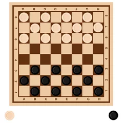 Foto op Canvas Checkers game. Vector illustration on the theme of games and entertainment. © Александр Колесников