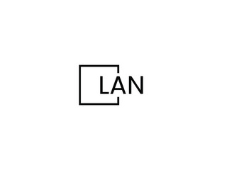 LAN letter initial logo design vector illustration