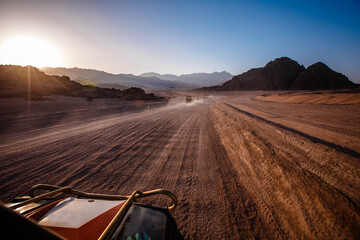 First-Person Front View of Safari Trip on ATV