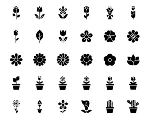 flower icons vector illustrator, floral, rose, cactus