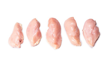 Raw chicken fillet isolated on white background.