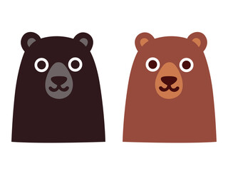 Cute cartoon black and brown bears