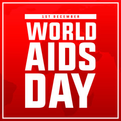 Obraz premium world aids day 1 december awareness concept, sign, banner, cover, social media template with red HIV awareness ribbon on an abstract background 