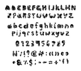 Letters, numbers and punctuation marks from fingerprints.
