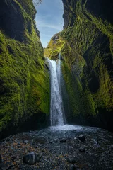 Foto auf Alu-Dibond Nauthusagil waterfall canyon on south coast, Iceland © David