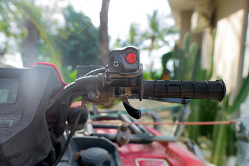 Quad bike controls close-up
