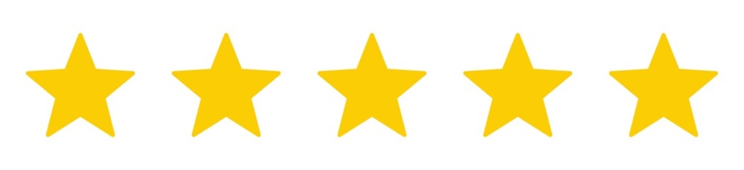 5 stars icon. five star sign, rating symbol. vector illustration