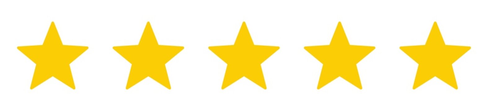 5 stars icon. five star sign, rating symbol. vector illustration