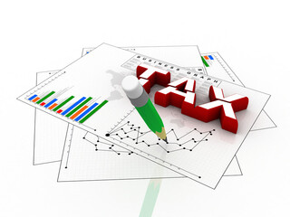 

3d illustration Tax Concept