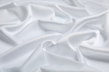 Obraz premium Texture of delicate white fabric as background, closeup