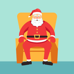 Happy Santa Claus Sitting in a Chair
