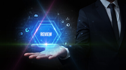 Man hand holding social inscription