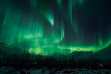 Keuken spatwand met foto aurora borealis northern lights in the sky  © Dimitri