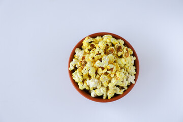 Popcorn popped corn, popcorns , pop-corn winter food Indian festival food snack sweet for Lohri Makar Sankranti Pongal Diwali harvest festival Tamil Nadu winter folk festival Punjab North India. 