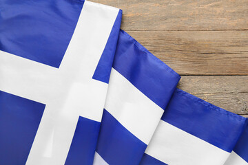 National Greece flag on wooden background