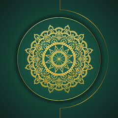 green and gold color luxury ornamental mandala background design