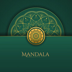 green and gold color luxury ornamental mandala background design