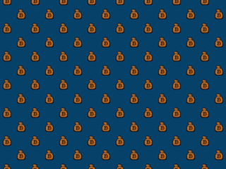 Pixel 8 bit gaming bag of money background - high res seamless pattern