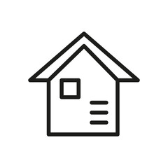 Vector Line Icon Related Home, Cottage, House, Building