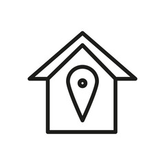 Vector Line Icon Related Home, Cottage, House, Building