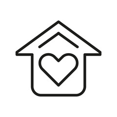 Vector Line Icon Related Home, Cottage, House, Building