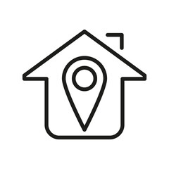Vector Line Icon Related Home, Cottage, House, Building