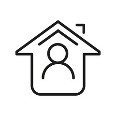Vector Line Icon Related Home, Cottage, House, Building
