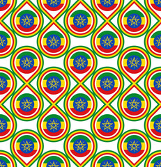seamless pattern of ethiopia flag. vector illustration