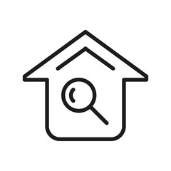 Vector Line Icon Related Home, Cottage, House, Building