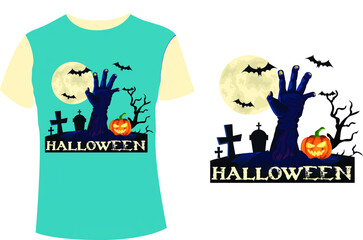 Halloween card with black cat and skull Free Vector