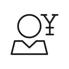 User line icon. Vector symbol on white background. For Web and APP