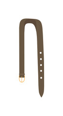 Sticker of belt. Decoration for casual look. Pants maintenance, comfort, convenience, casual wear. Leather strap, graphic elements for decorating clothing store site. Cartoon flat vector illustration