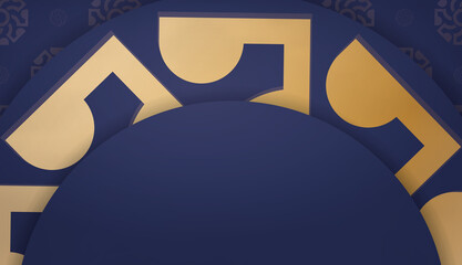 Dark blue background with greek gold pattern and space for text