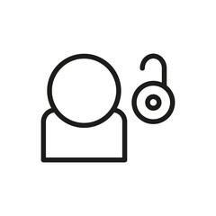 User line icon. Vector symbol on white background. For Web and APP