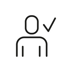 User line icon. Vector symbol on white background. For Web and APP