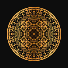 Abstract black and gold circle ornate background  poster, cover, brochure, flyer, banner. 