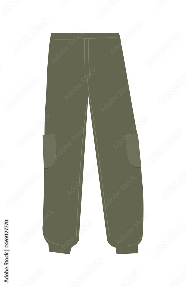 Wall mural sport pants sticker. khaki clothes, camouflage clothes, summer, spring, freedom. military style, men