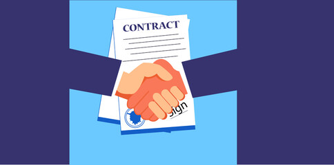 2d illustration business contract concept